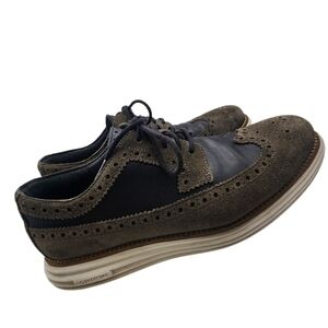 Cole Haan Black and Gray Wingtip Oxfords Size 10M‎
